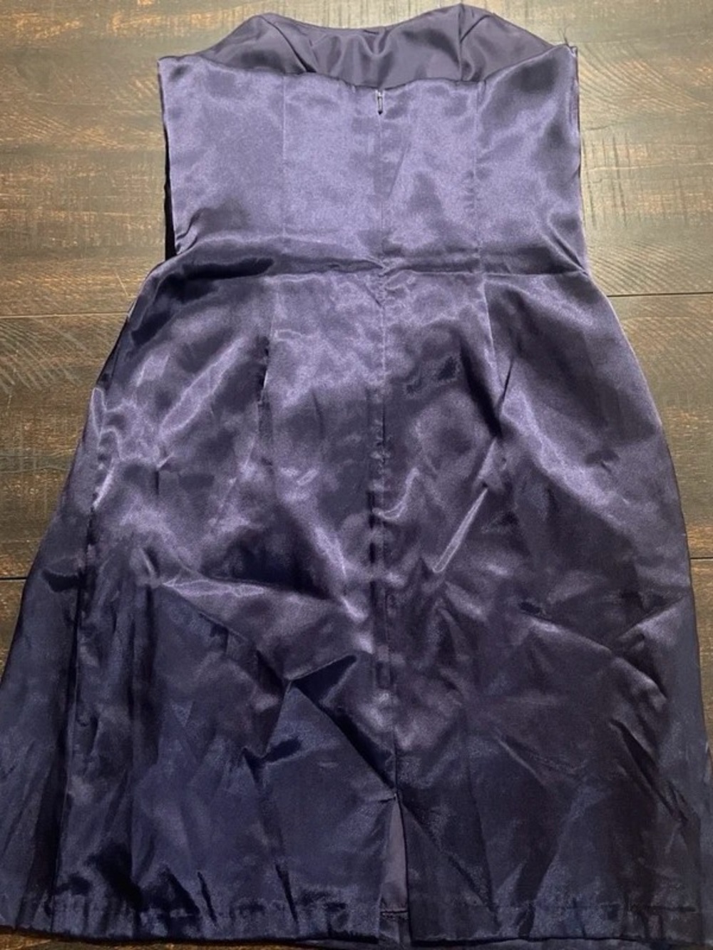 Elegant Strapless Satin Maxi Dress in Deep Blue